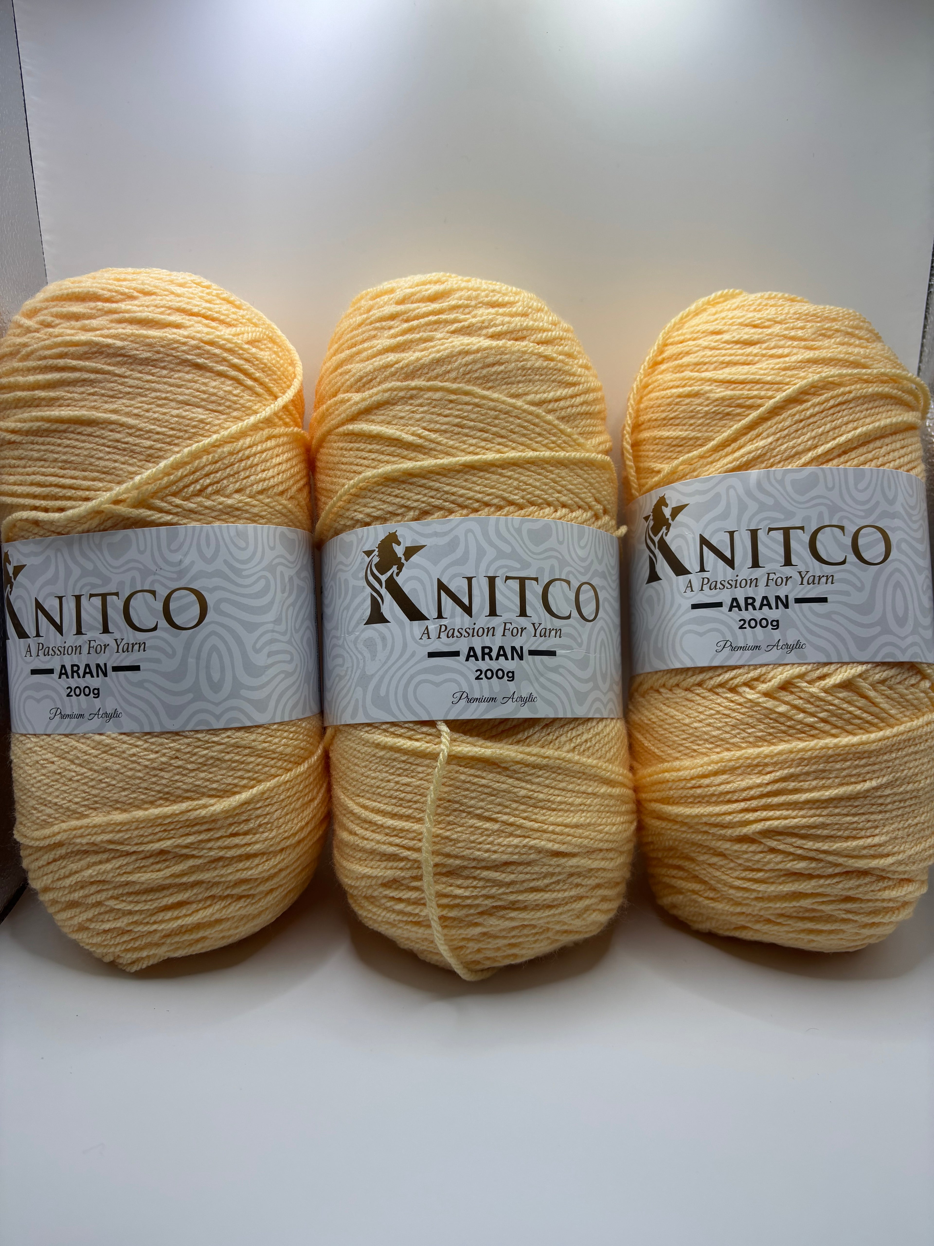 Knitco Premium Aran Yarn - 200g 420mt 100% Acrylic Yarn - Available in 58 Shades