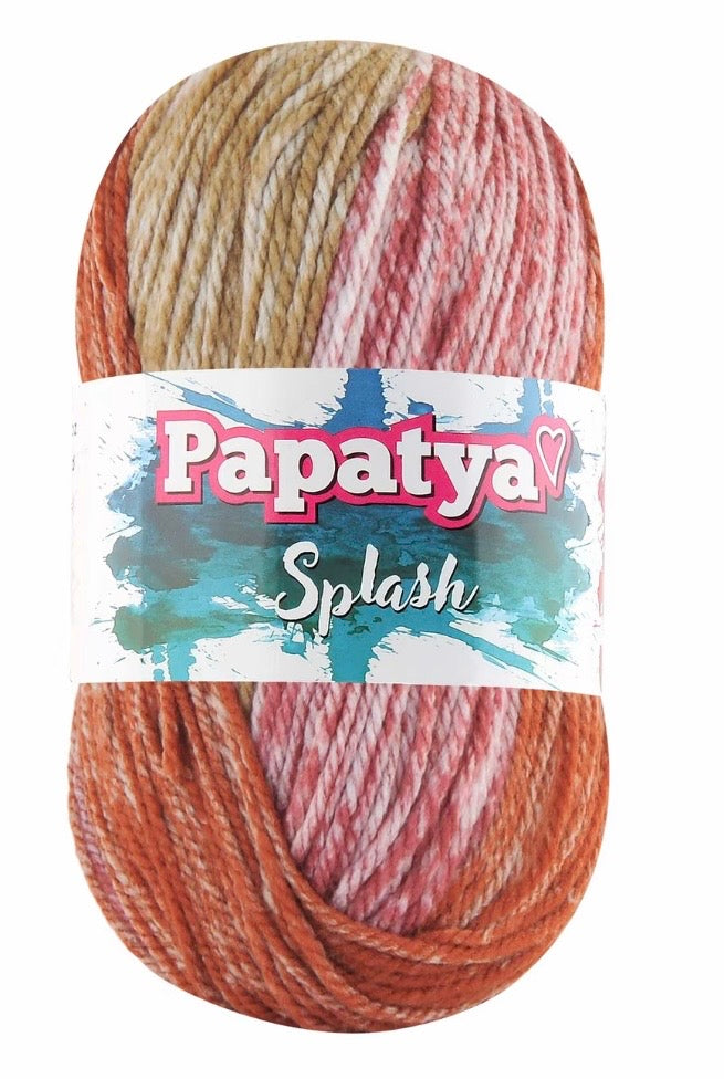 Papatya Splash 5 x 100g 100% Acrylic 185m Chunky yarn