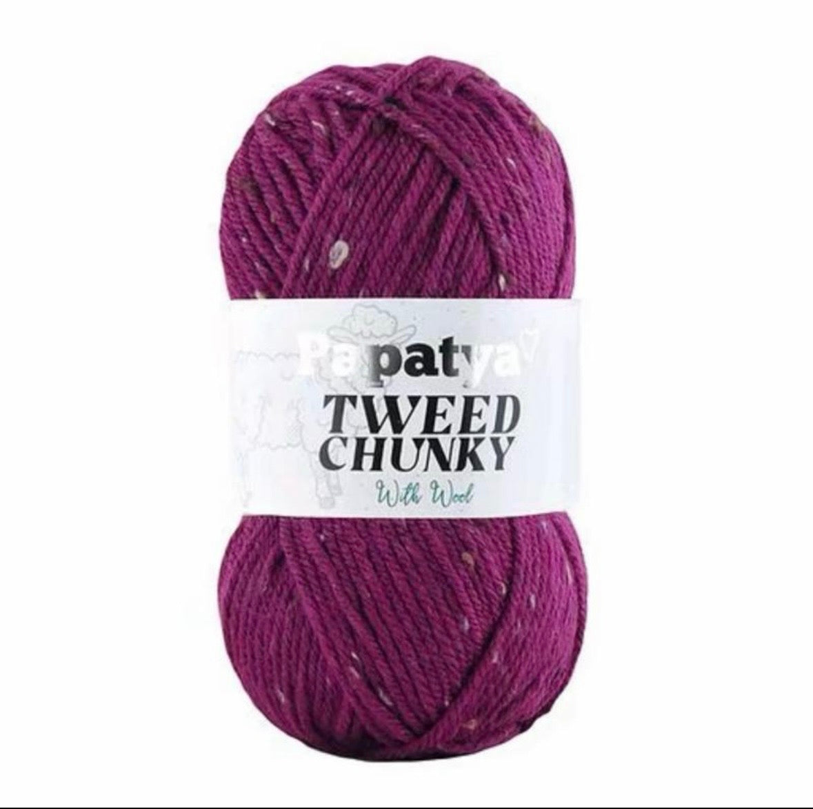 Papatya Tweed Chunky with wool  5 x 100g Balls Super Soft Yarn Perfect for Wearables Blankets and More in Assorted Colors