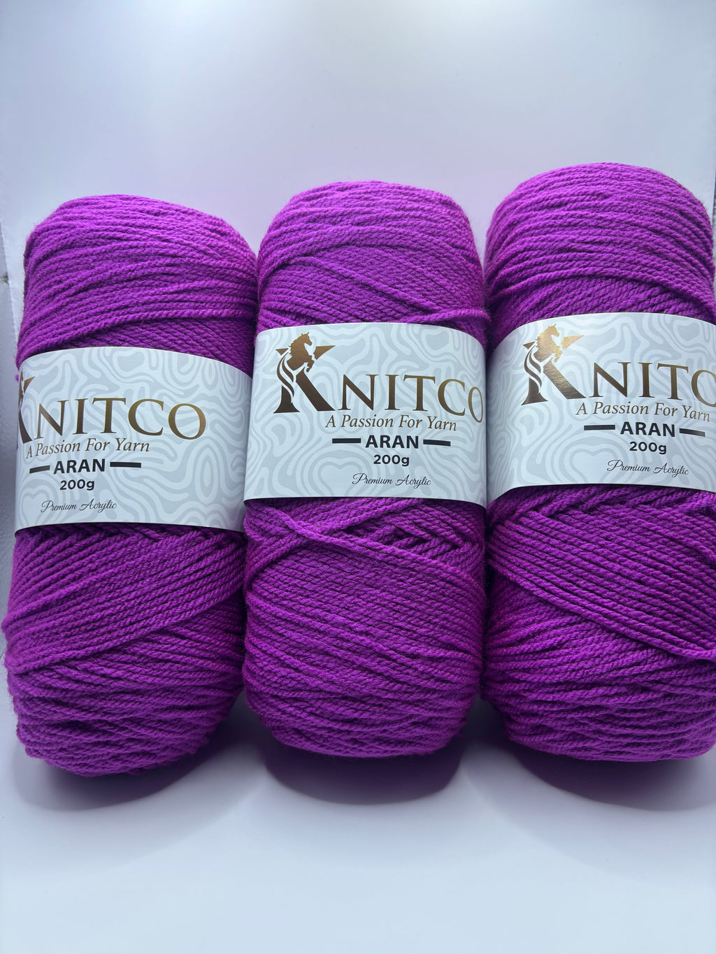 Knitco Premium Aran Yarn - 200g 420mt 100% Acrylic Yarn - Available in 58 Shades