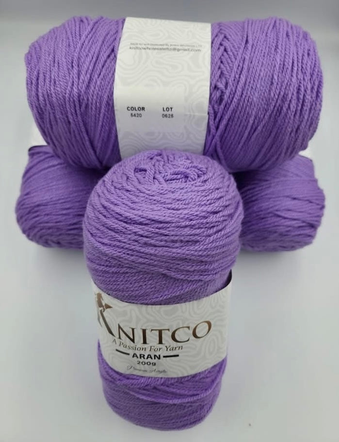 Knitco Premium Aran Yarn - 200g 420mt 100% Acrylic Yarn - Available in 58 Shades