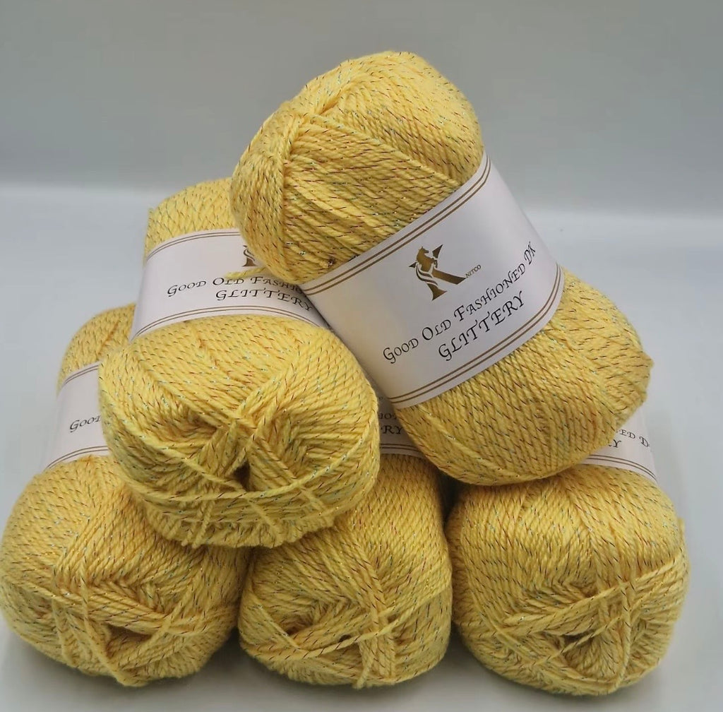 Knitco Good Old Fashioned Glittery DK 5 x 100g - 270m Crochet / Knitting Yarn 95% Acrylic 5% Silk