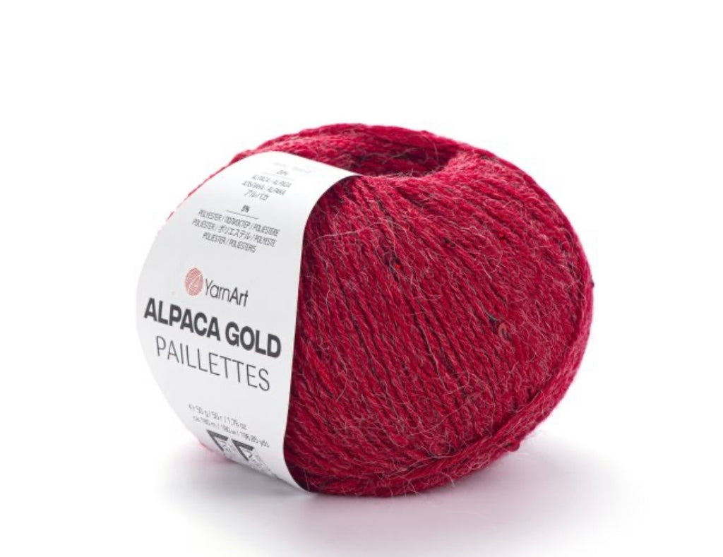 Alpaca Gold Paillettes
20% Alpaca - 5% Polyester - 75% Acrylic - 1 x 50g ball