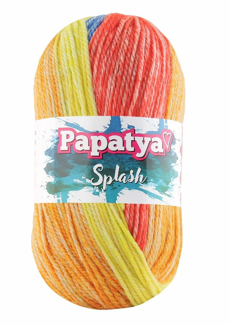 Papatya Splash 5 x 100g 100% Acrylic 185m Chunky yarn