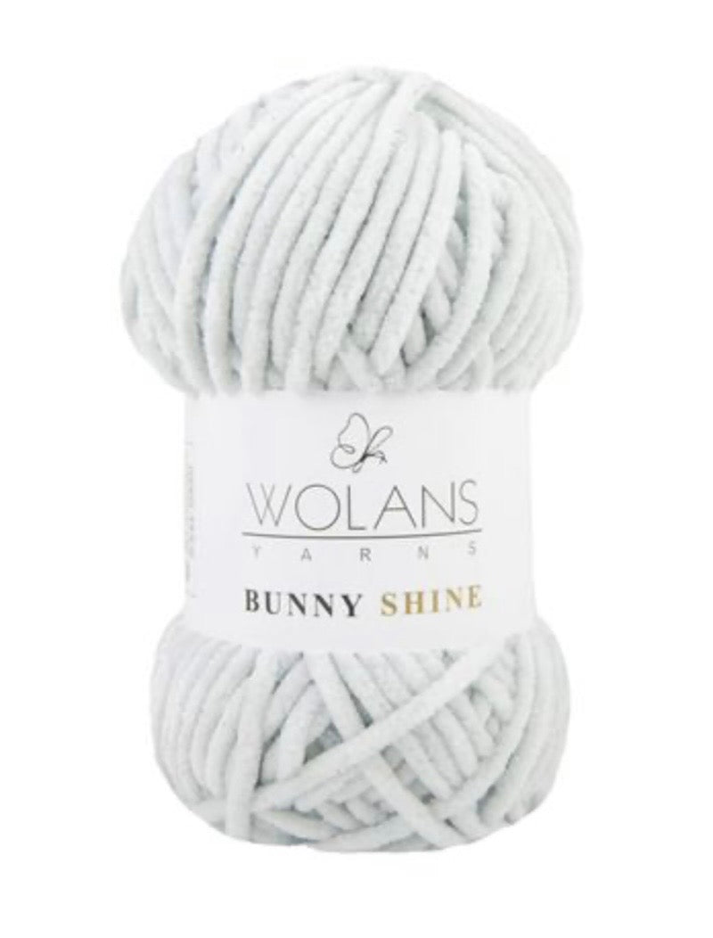 Wolans Bunny Shine 1 x 100g soft 100% Polyester Chenille yarn with Silver Glitter