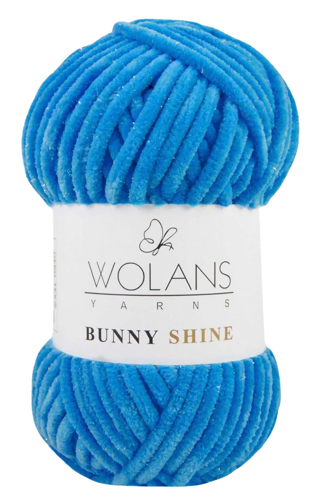 Wolans Bunny Shine 1 x 100g soft 100% Polyester Chenille yarn with Silver Glitter