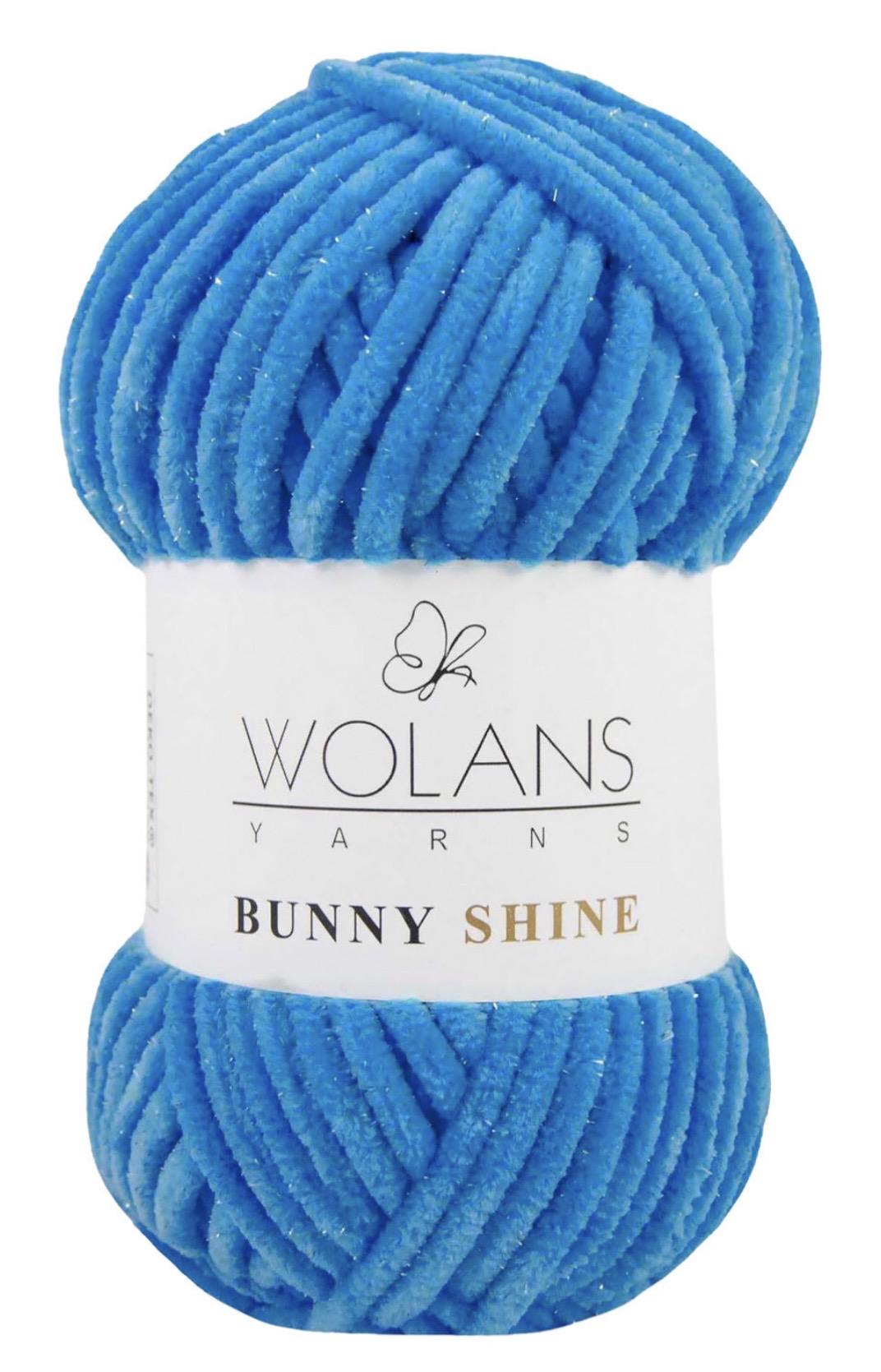 Wolans Bunny Shine 1 x 100g soft 100% Polyester Chenille yarn with Silver Glitter