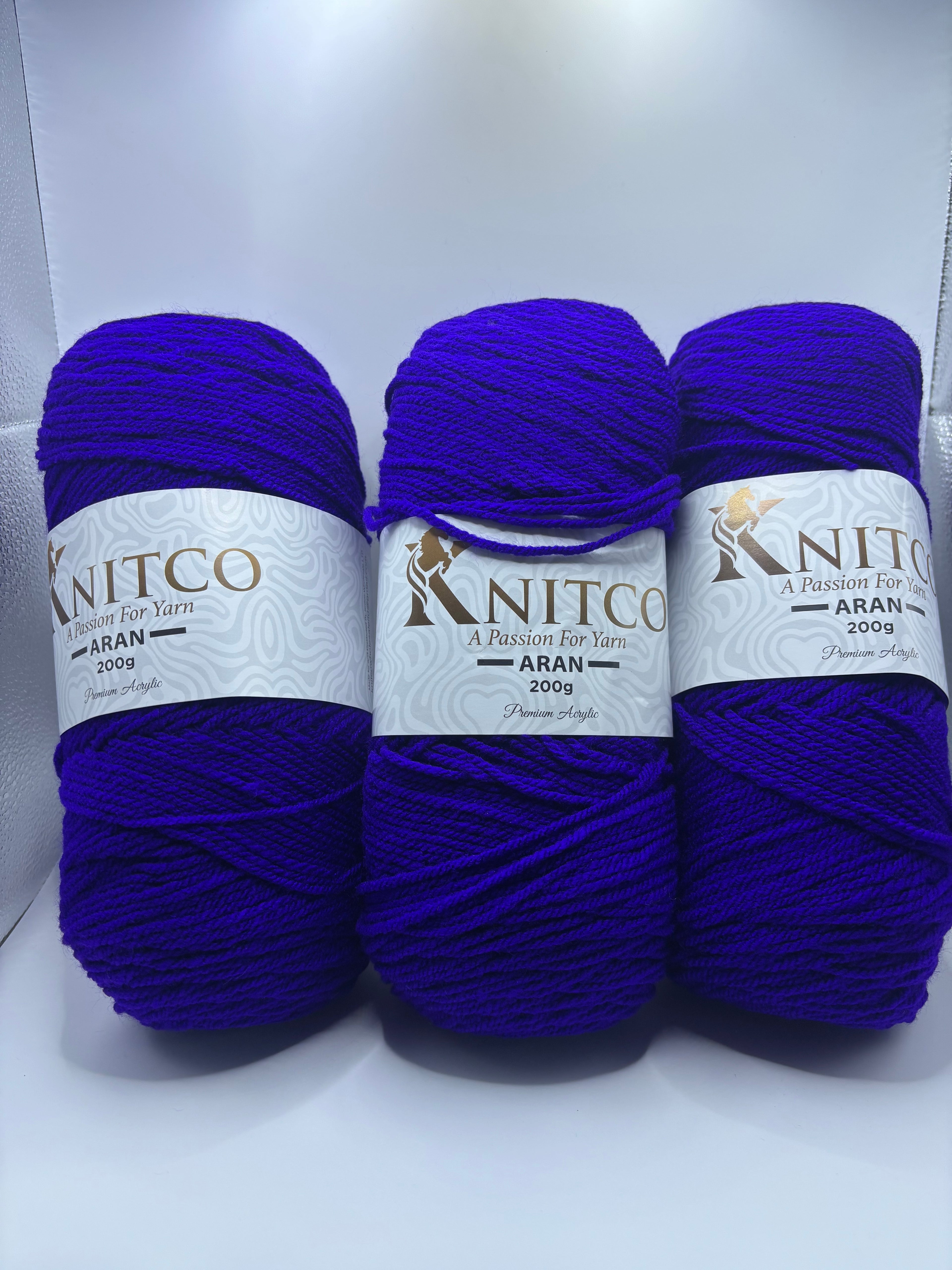 Knitco Premium Aran Yarn - 200g 420mt 100% Acrylic Yarn - Available in 58 Shades