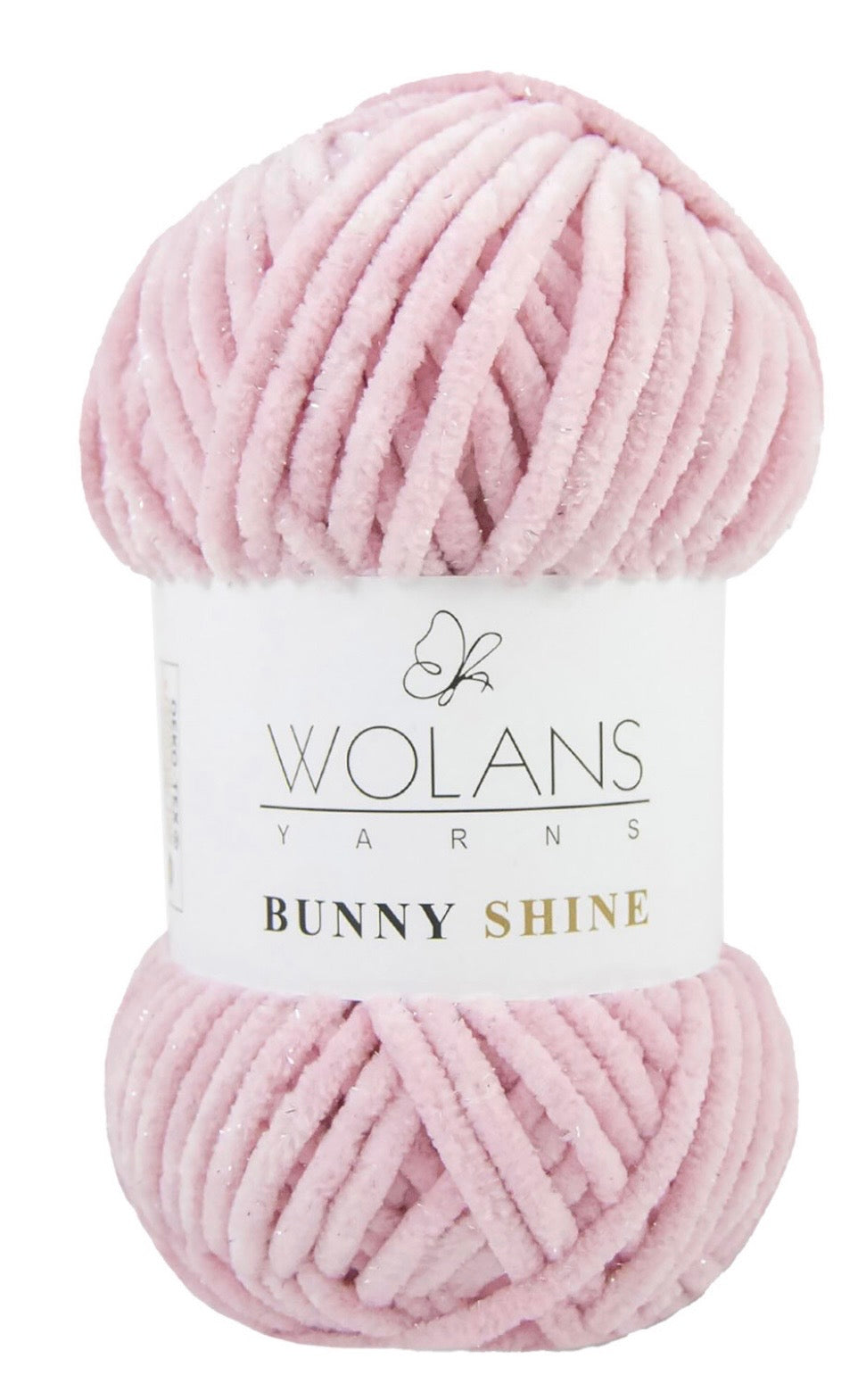 Wolans Bunny Shine 1 x 100g soft 100% Polyester Chenille yarn with Silver Glitter