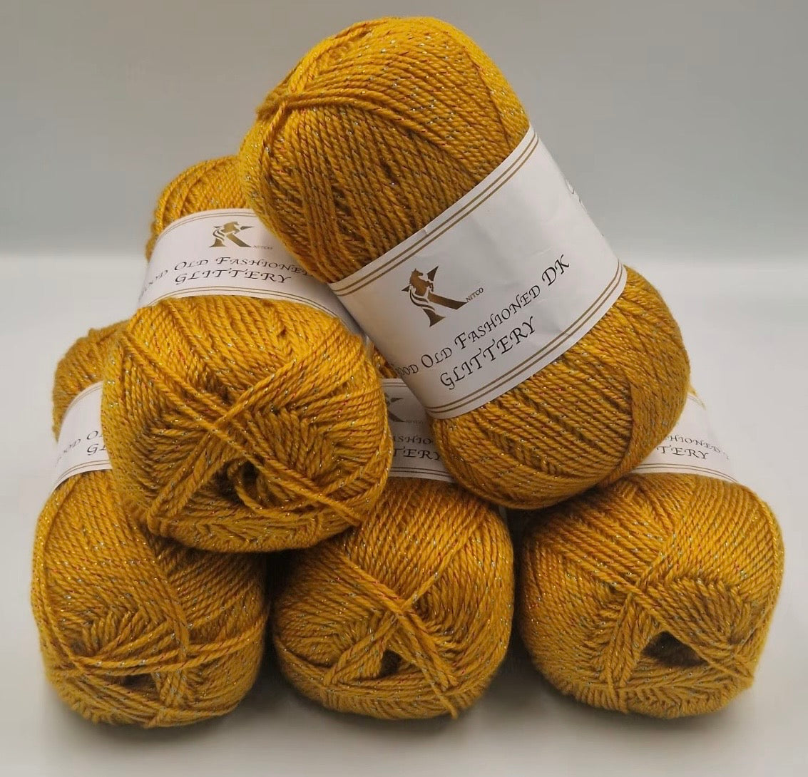 Knitco Good Old Fashioned Glittery DK 5 x 100g - 270m Crochet / Knitting Yarn 95% Acrylic 5% Silk