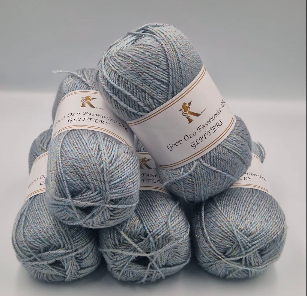 Knitco Good Old Fashioned Glittery DK 5 x 100g - 270m Crochet / Knitting Yarn 95% Acrylic 5% Silk