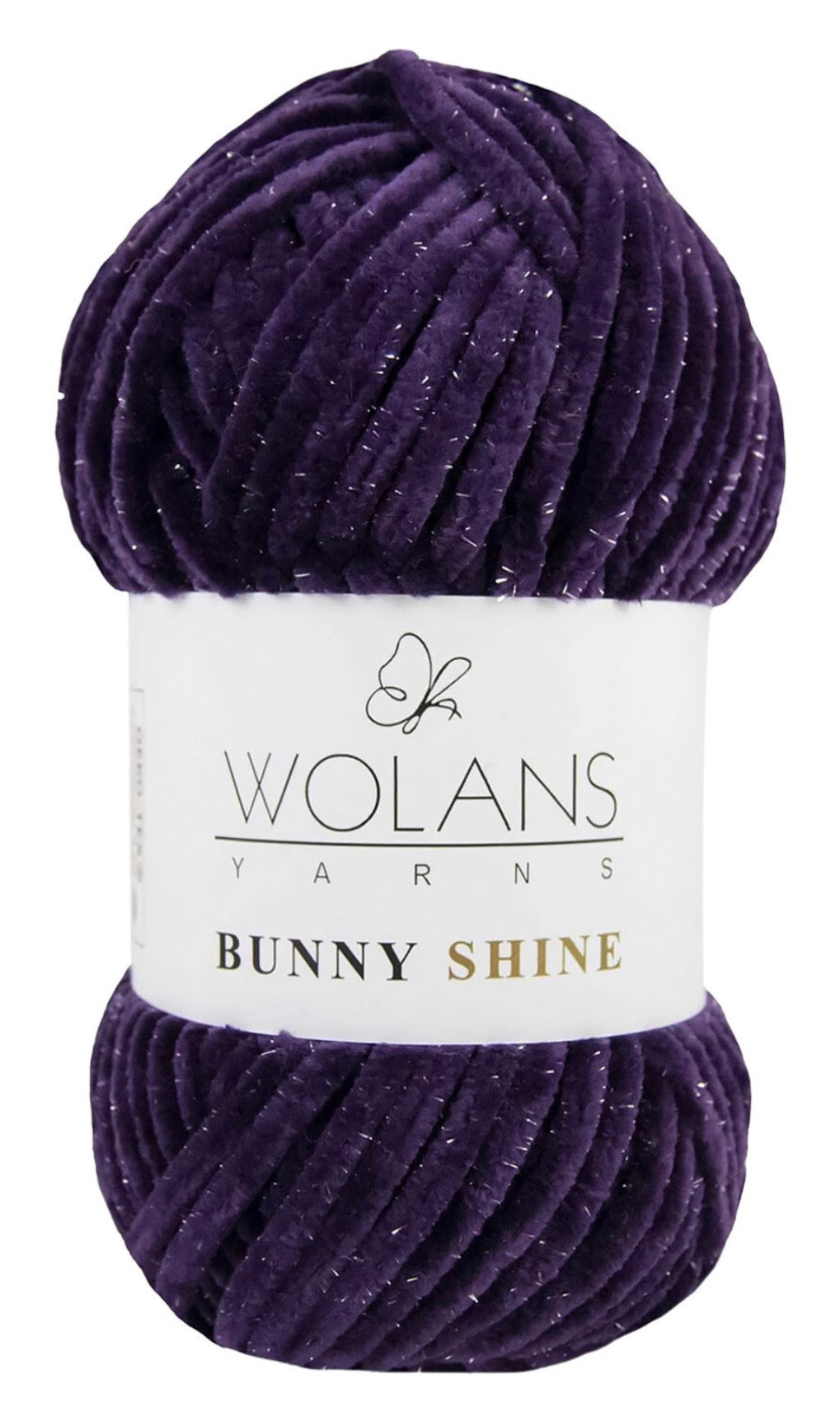 Wolans Bunny Shine 1 x 100g soft 100% Polyester Chenille yarn with Silver Glitter