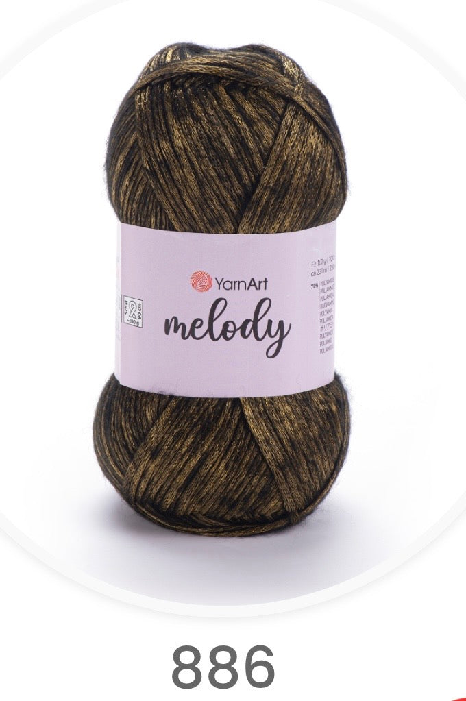 YarnArt Melody-  MELODY, SATIN, METALLIC, SHINY, ARAN 1 x 100G,