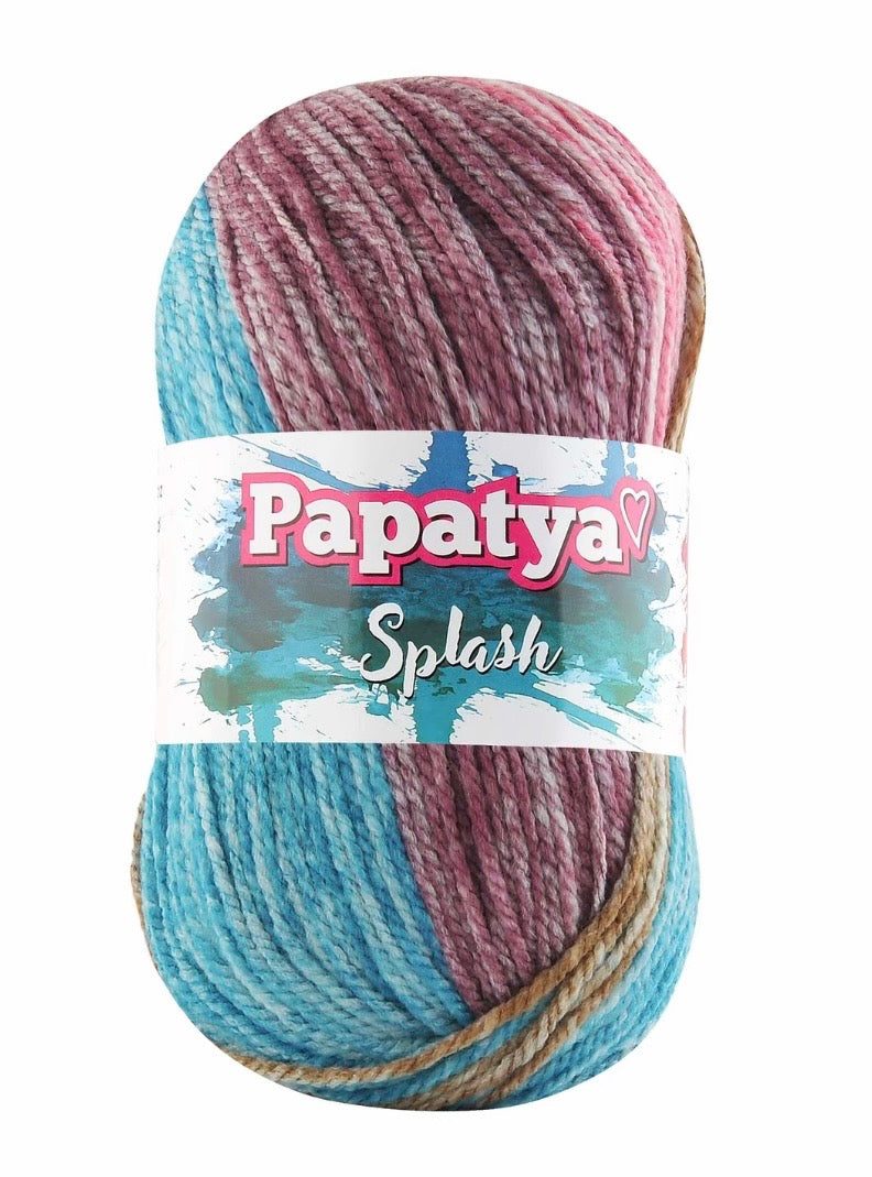 Papatya Splash 5 x 100g 100% Acrylic 185m Chunky yarn
