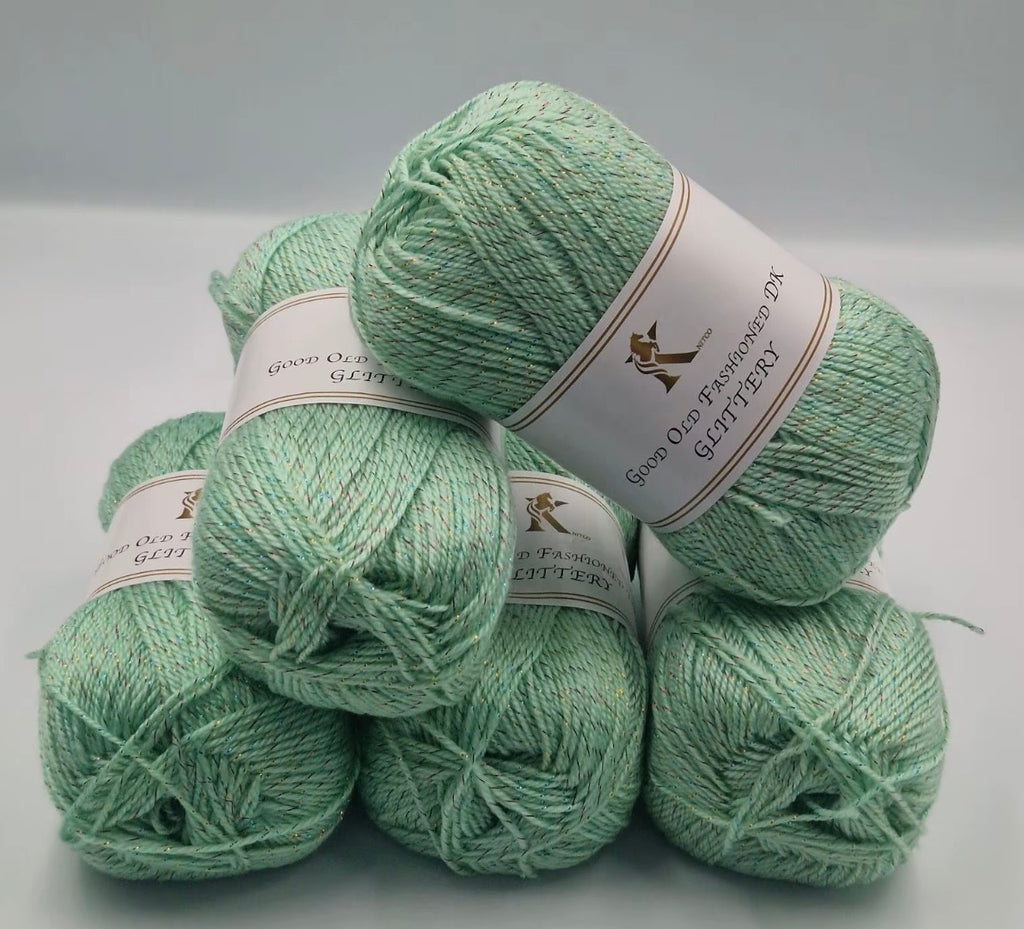 Knitco Good Old Fashioned Glittery DK 5 x 100g - 270m Crochet / Knitting Yarn 95% Acrylic 5% Silk