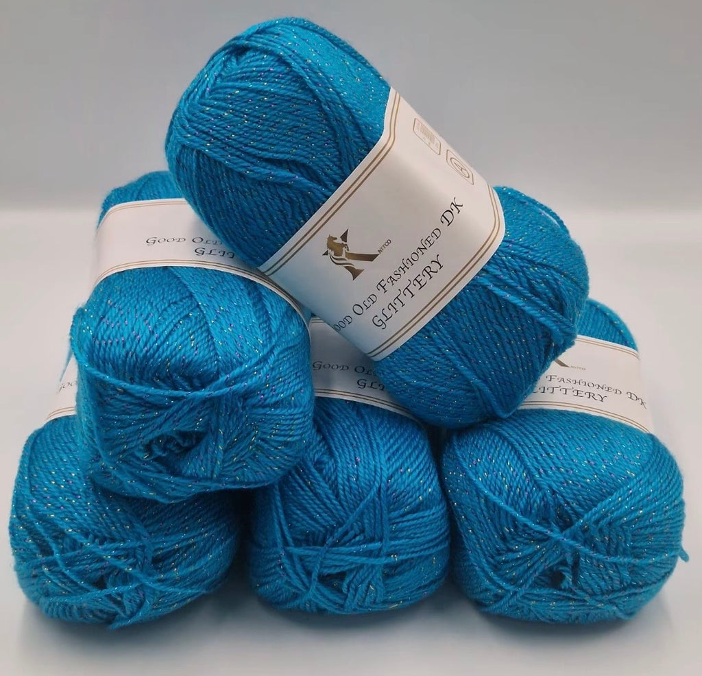 Knitco Good Old Fashioned Glittery DK 5 x 100g - 270m Crochet / Knitting Yarn 95% Acrylic 5% Silk