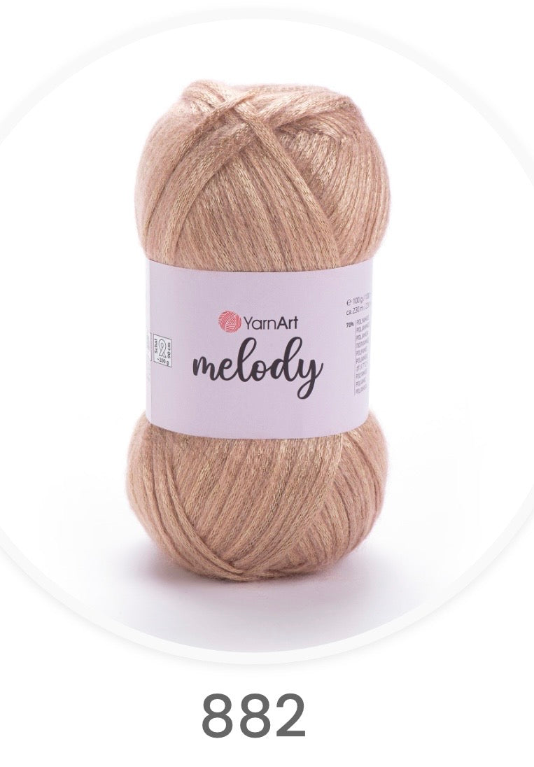 YarnArt Melody-  MELODY, SATIN, METALLIC, SHINY, ARAN 1 x 100G,