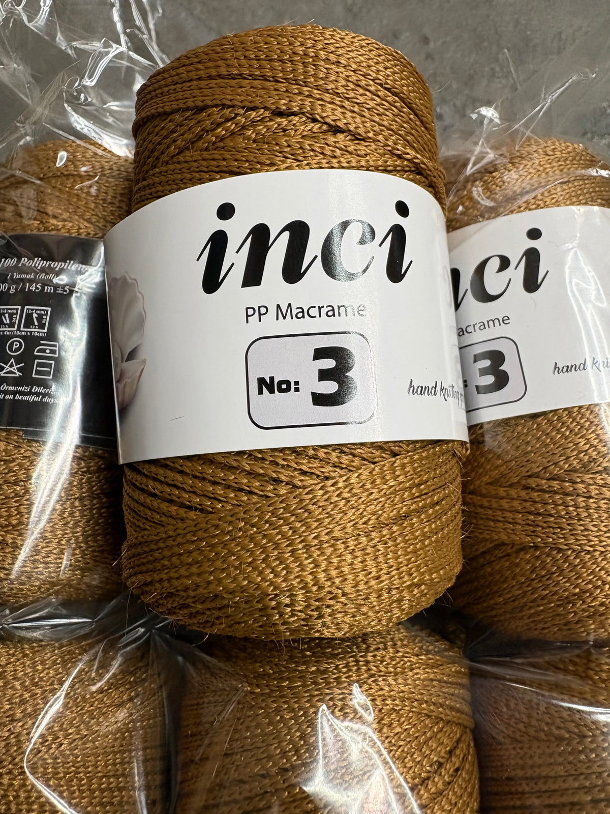 INCI PP Macrame Cord No.3 Size - 1 x 100g Rolls