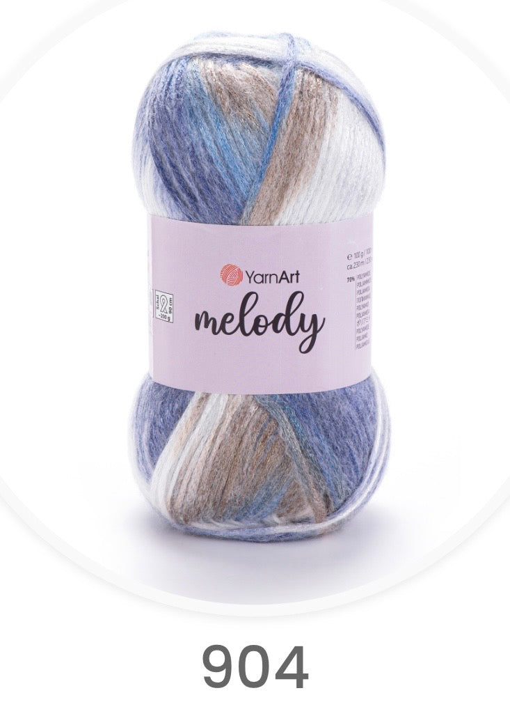 YarnArt Melody-  MELODY, SATIN, METALLIC, SHINY, ARAN 1 x 100G,