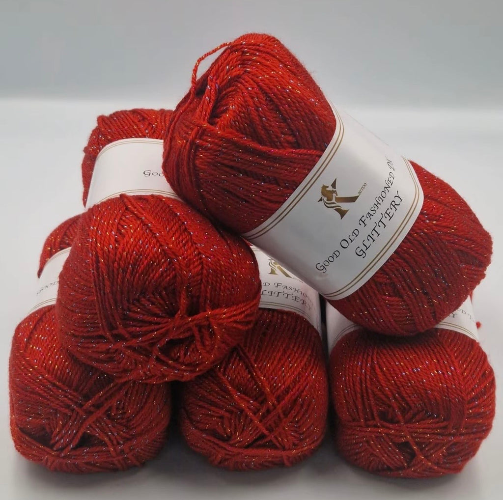 Knitco Good Old Fashioned Glittery DK 5 x 100g - 270m Crochet / Knitting Yarn 95% Acrylic 5% Silk