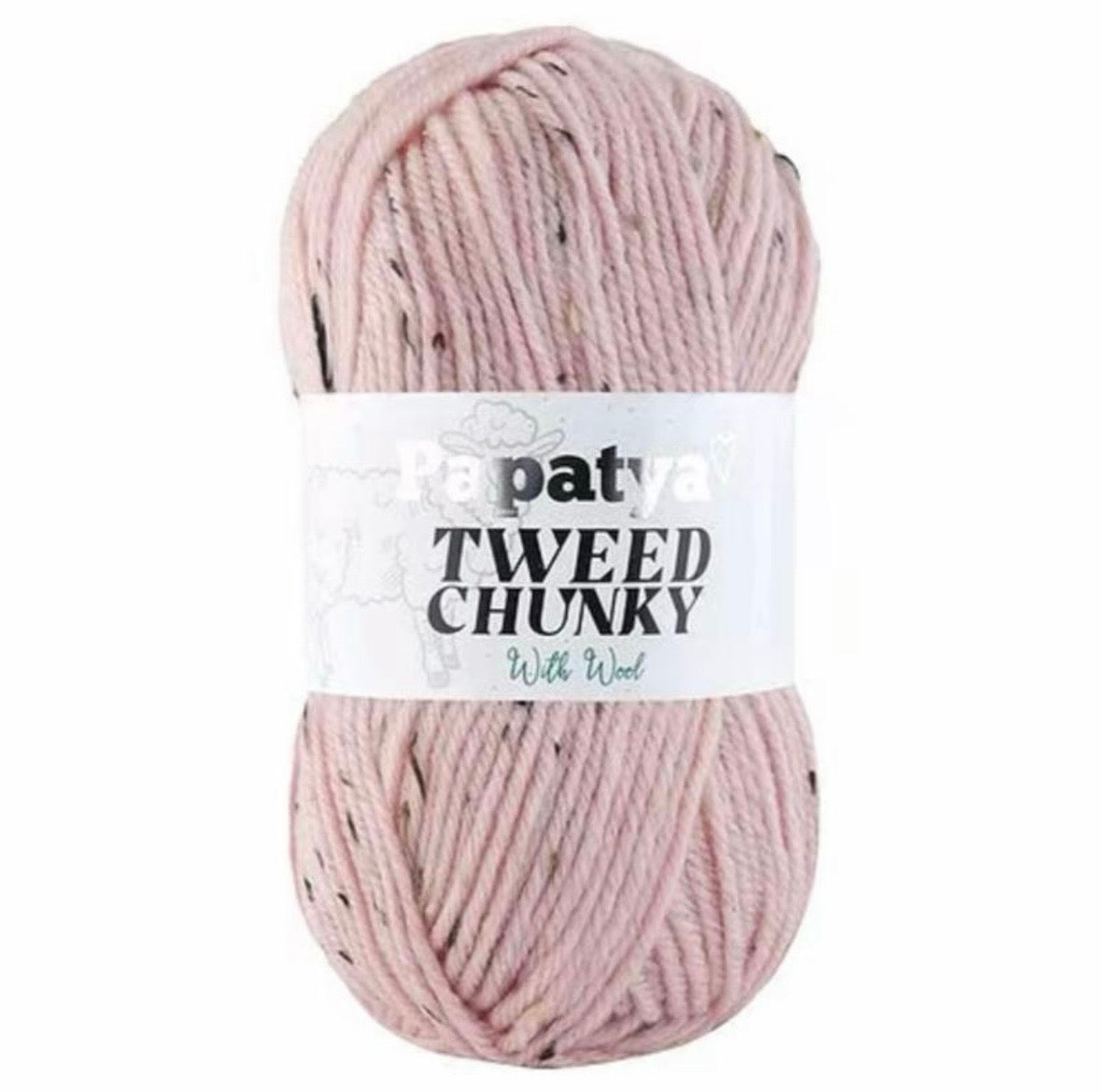 Papatya Tweed Chunky with wool  5 x 100g Balls Super Soft Yarn Perfect for Wearables Blankets and More in Assorted Colors
