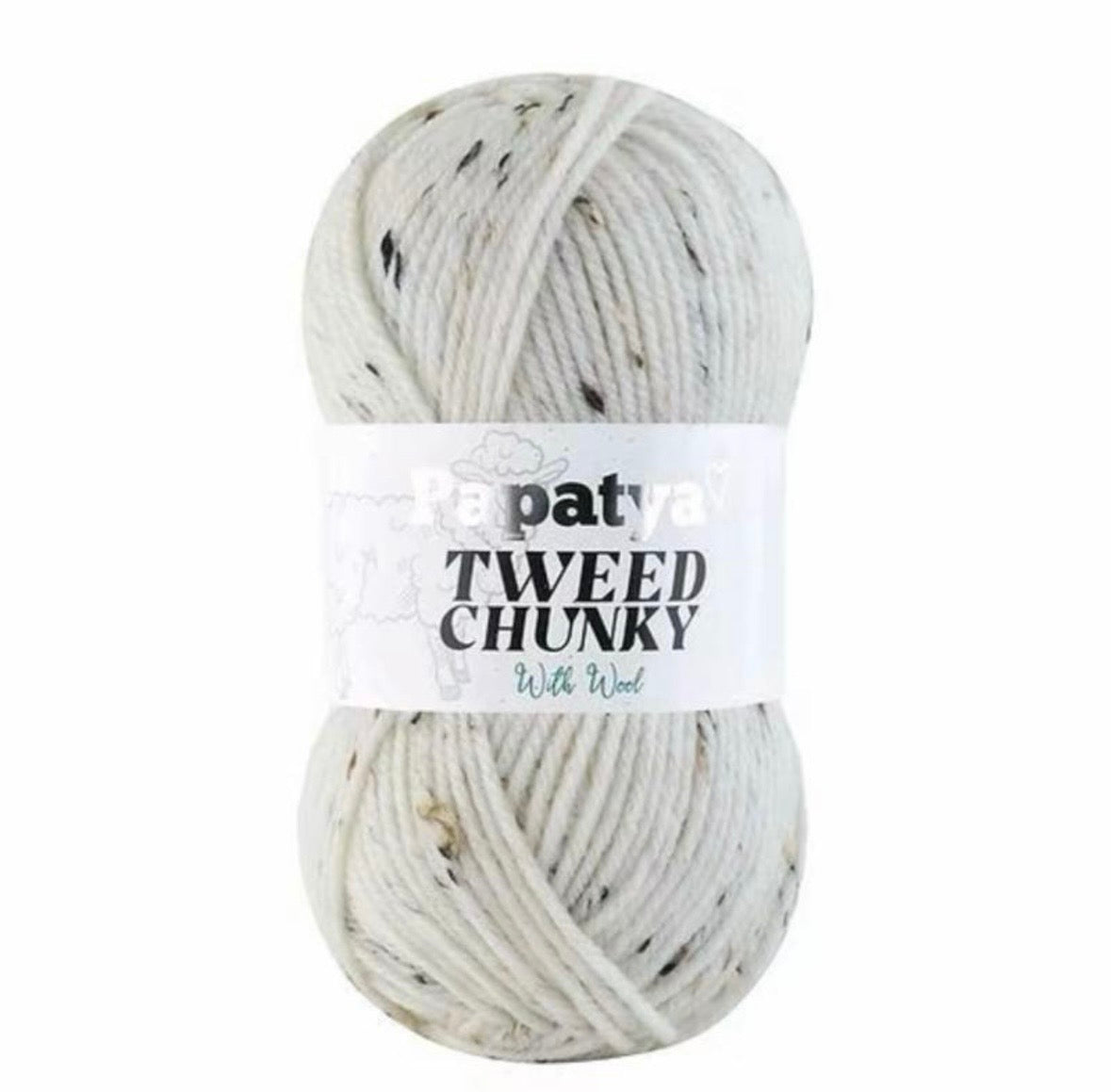 Papatya Tweed Chunky with wool  5 x 100g Balls Super Soft Yarn Perfect for Wearables Blankets and More in Assorted Colors