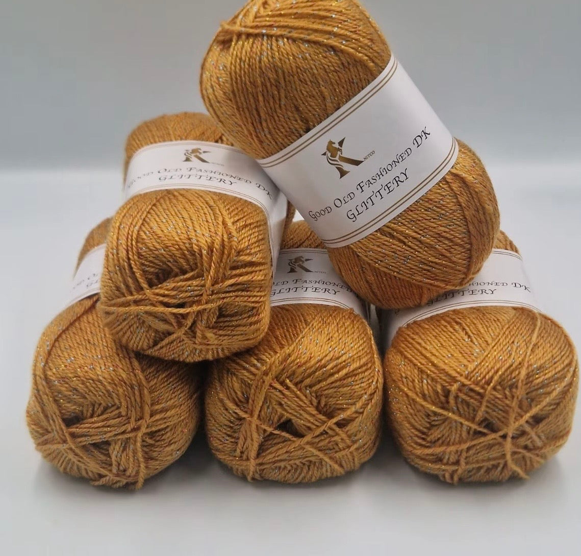 Knitco Good Old Fashioned Glittery DK 5 x 100g - 270m Crochet / Knitting Yarn 95% Acrylic 5% Silk
