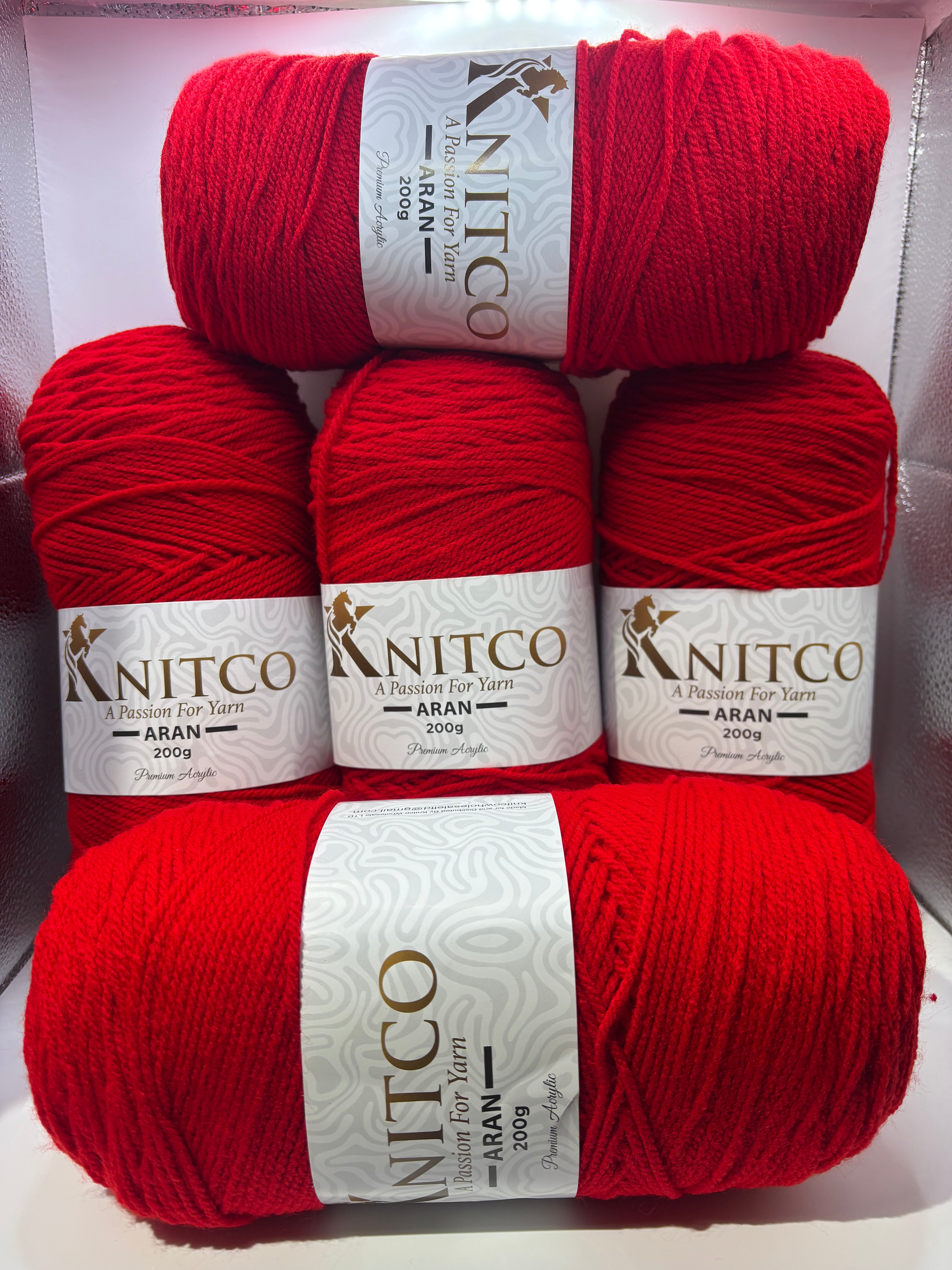 Knitco Premium Aran Yarn - 200g 420mt 100% Acrylic Yarn - Available in 58 Shades