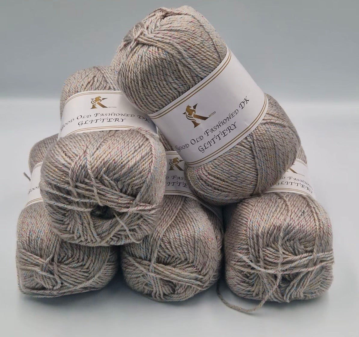 Knitco Good Old Fashioned Glittery DK 5 x 100g - 270m Crochet / Knitting Yarn 95% Acrylic 5% Silk