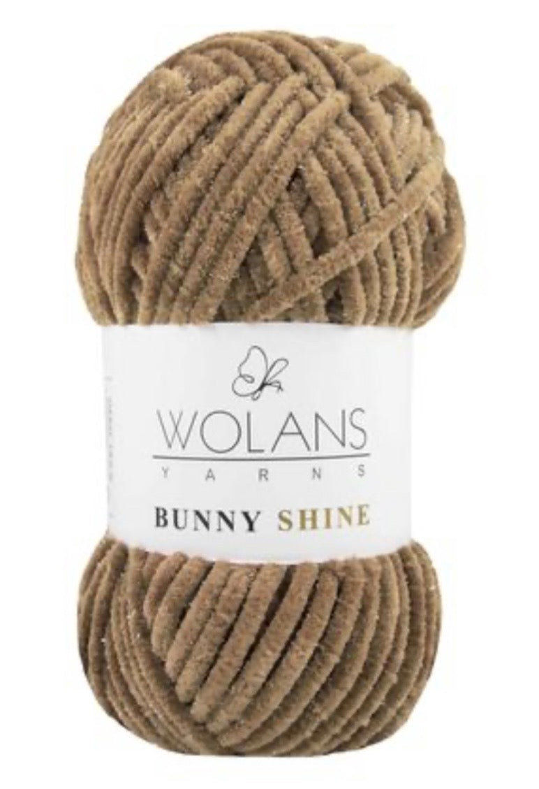 Wolans Bunny Shine 1 x 100g soft 100% Polyester Chenille yarn with Silver Glitter