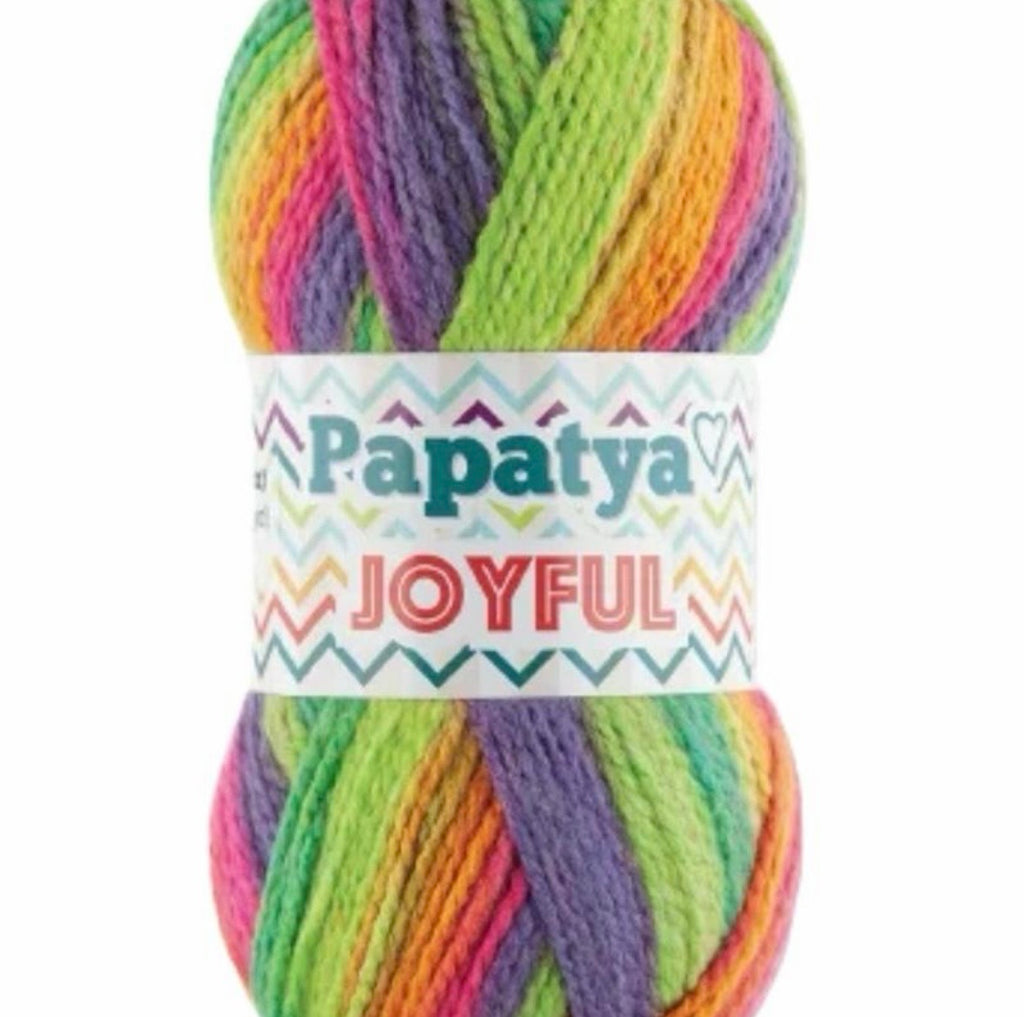 Papatya Joyful 5 x 100 - 200m - 20% Wool 80% Acrylic Knitting Crochet Yarn for Crafting Projects