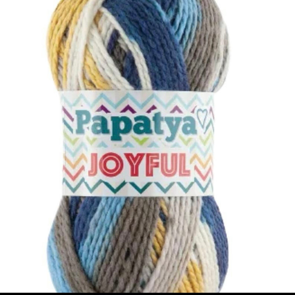 Papatya Joyful 5 x 100 - 200m - 20% Wool 80% Acrylic Knitting Crochet Yarn for Crafting Projects