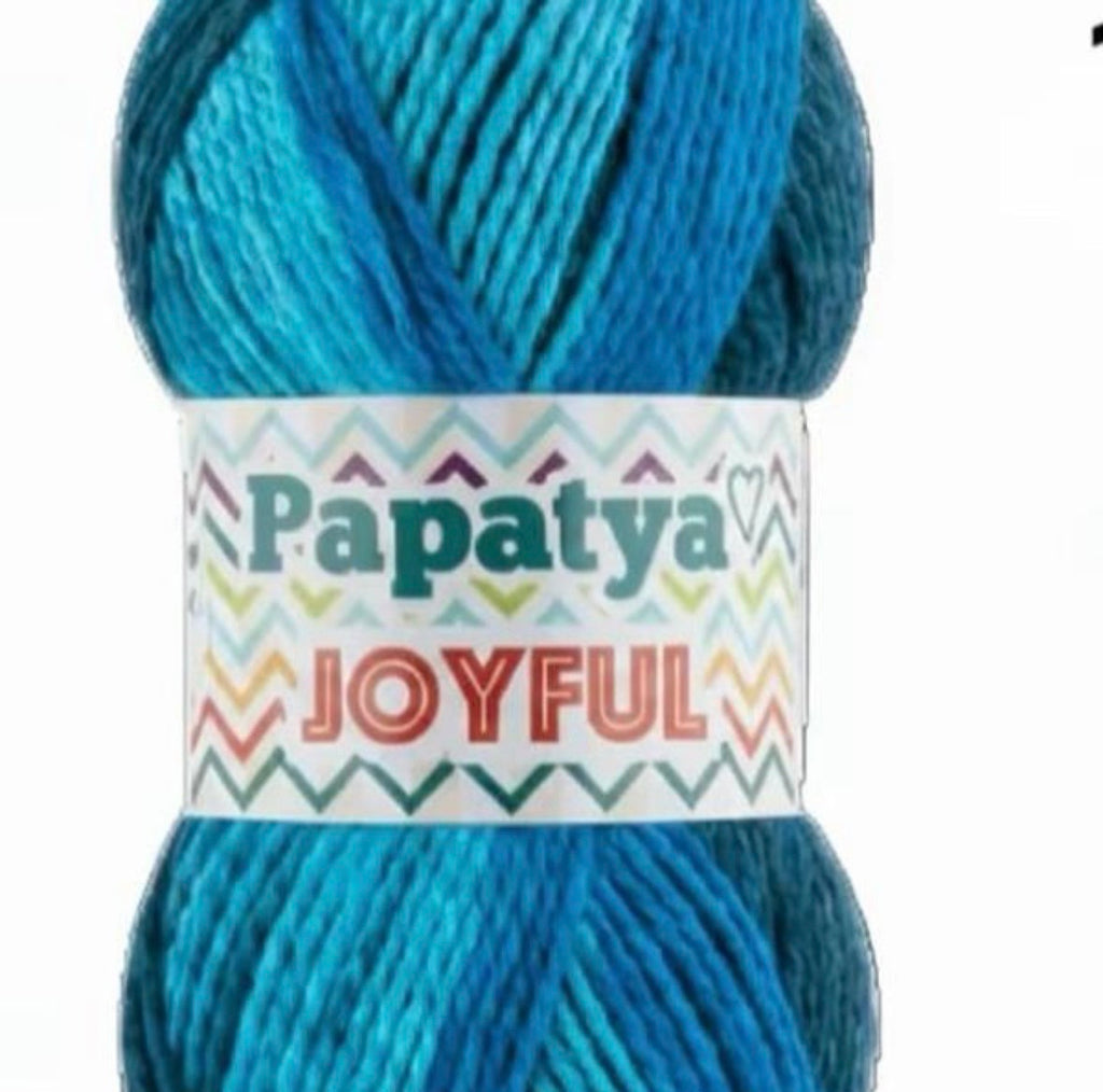 Papatya Joyful 5 x 100 - 200m - 20% Wool 80% Acrylic Knitting Crochet Yarn for Crafting Projects