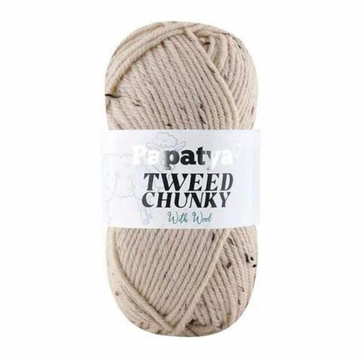 Papatya Tweed Chunky with wool  5 x 100g Balls Super Soft Yarn Perfect for Wearables Blankets and More in Assorted Colors