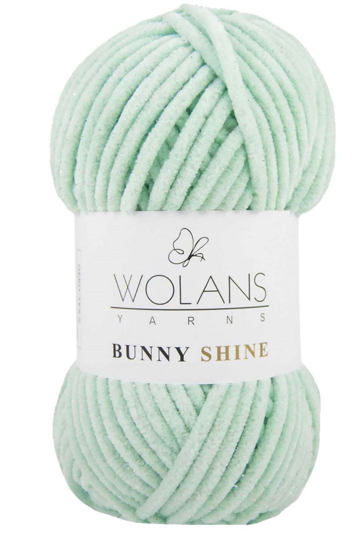 Wolans Bunny Shine 1 x 100g soft 100% Polyester Chenille yarn with Silver Glitter
