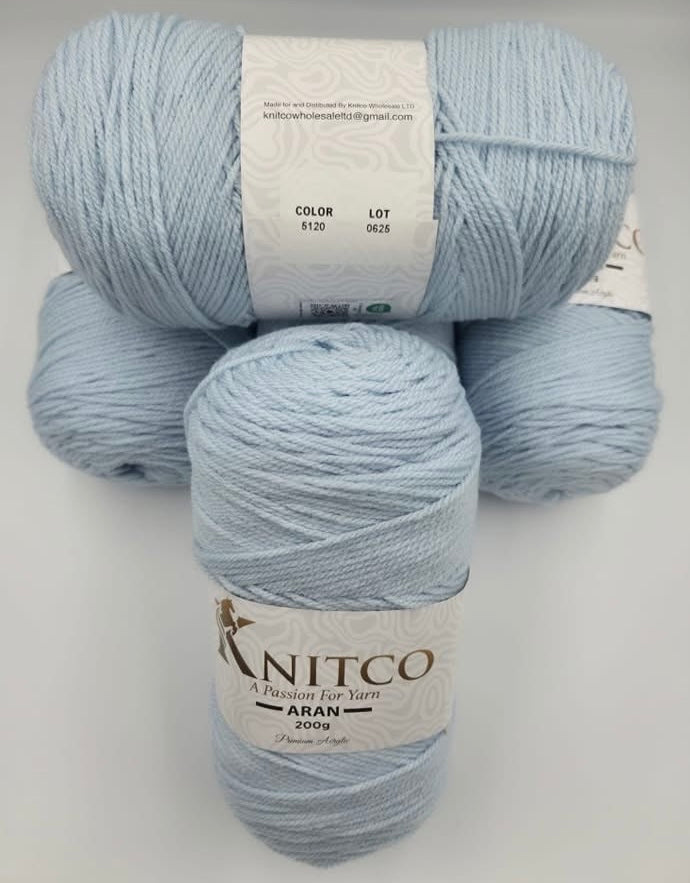Knitco Premium Aran Yarn - 200g 420mt 100% Acrylic Yarn - Available in 58 Shades