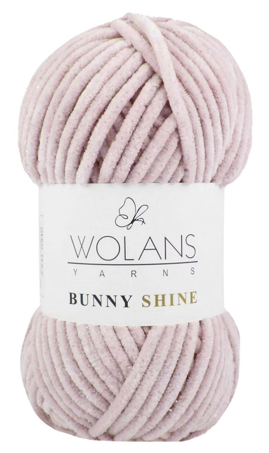 Wolans Bunny Shine 1 x 100g soft 100% Polyester Chenille yarn with Silver Glitter