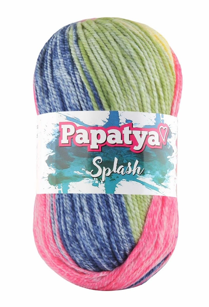 Papatya Splash 5 x 100g 100% Acrylic 185m Chunky yarn