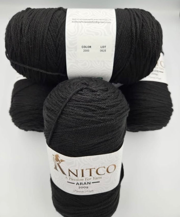 Knitco Premium Aran Yarn - 200g 420mt 100% Acrylic Yarn - Available in 58 Shades