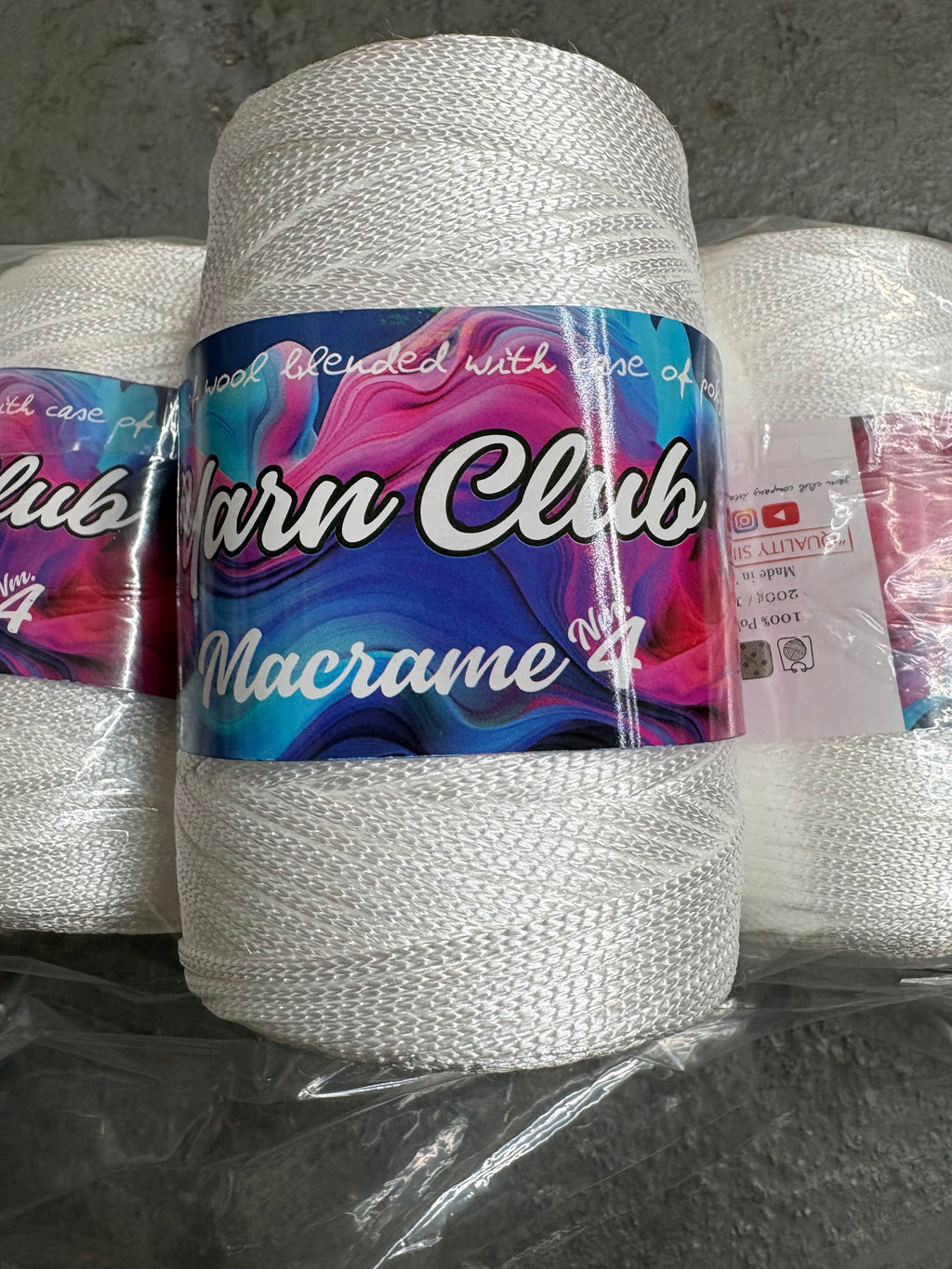 Yarn Club Macrame No.4 Size - 1 x 200g ball