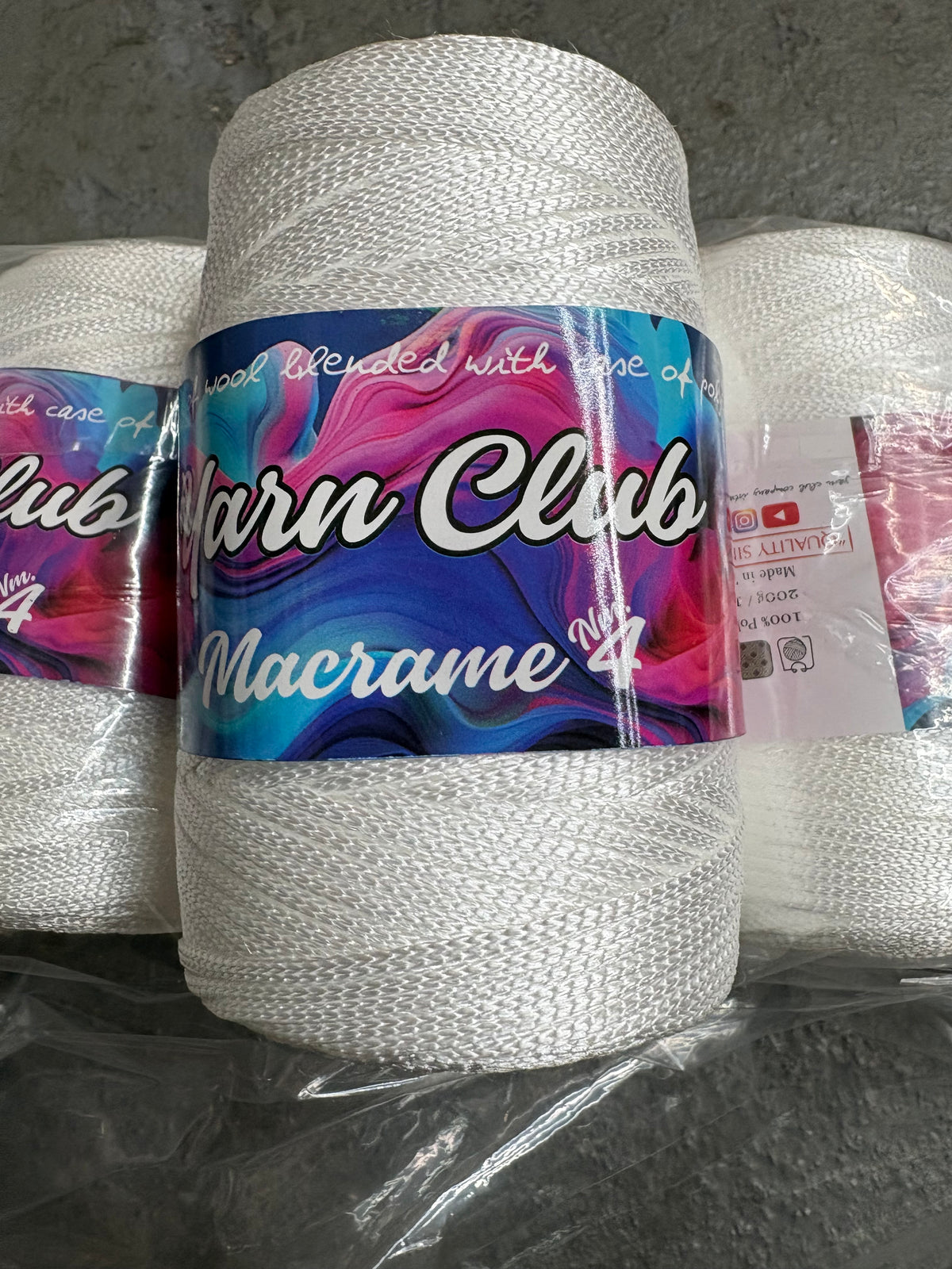 Yarn Club Macrame No.4 Size - 1 x 200g ball