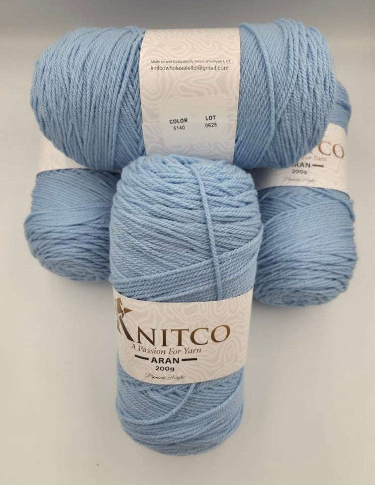Knitco Premium Aran Yarn - 200g 420mt 100% Acrylic Yarn - Available in 58 Shades