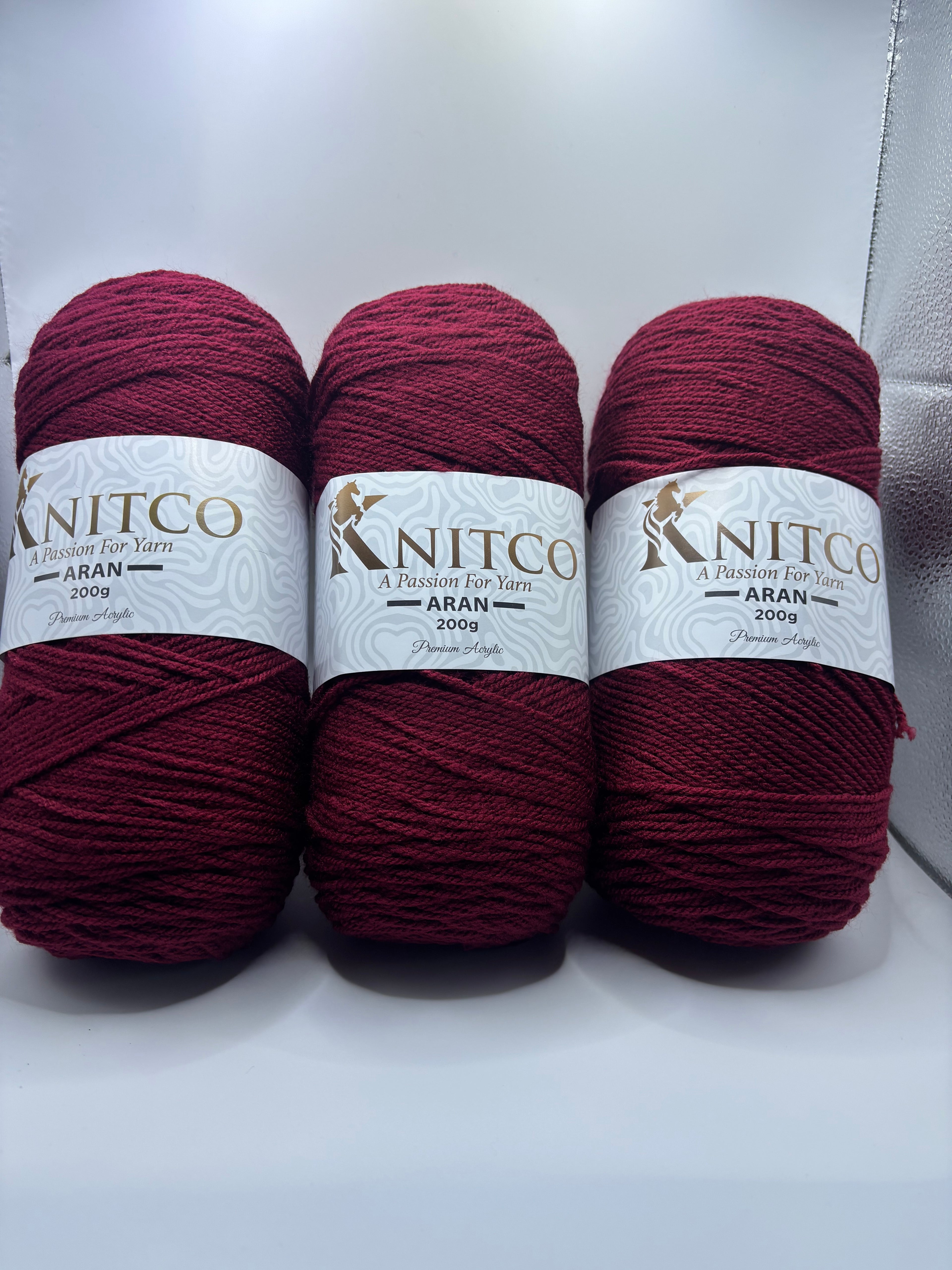 Knitco Premium Aran Yarn - 200g 420mt 100% Acrylic Yarn - Available in 58 Shades