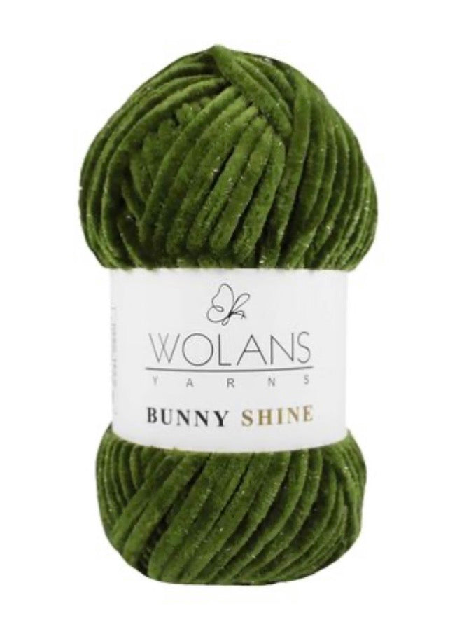 Wolans Bunny Shine 1 x 100g soft 100% Polyester Chenille yarn with Silver Glitter