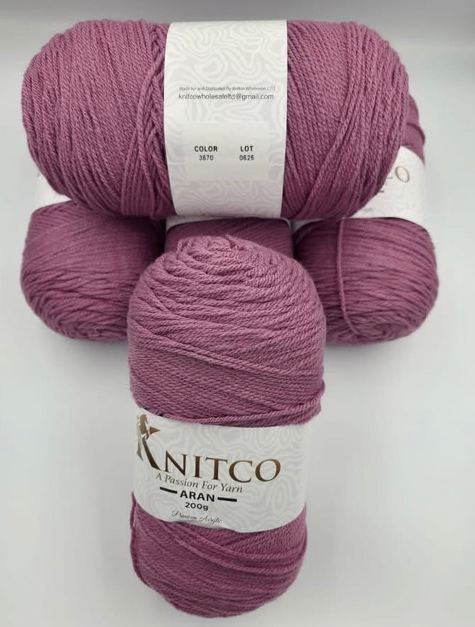 Knitco Premium Aran Yarn - 200g 420mt 100% Acrylic Yarn - Available in 58 Shades
