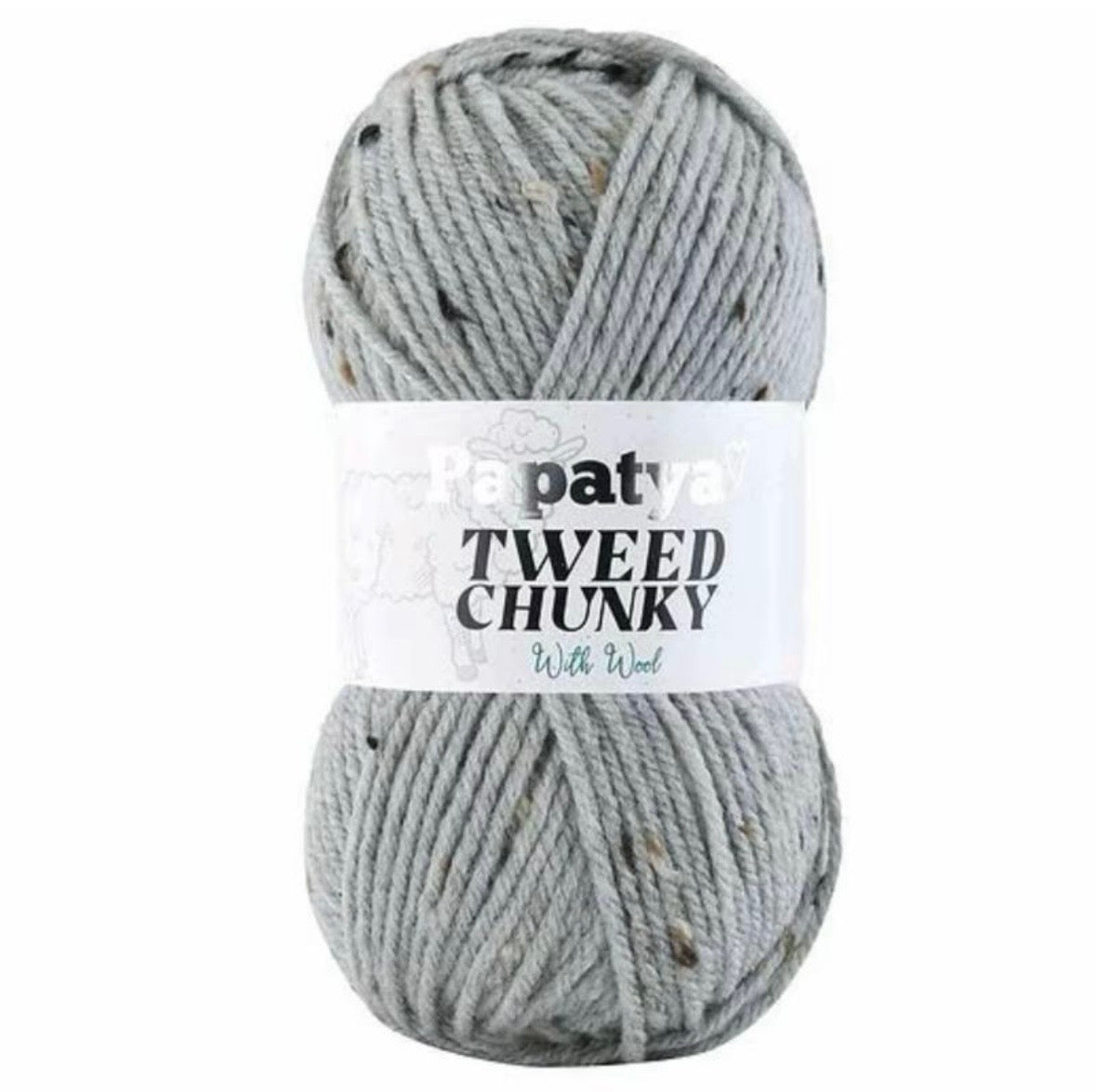 Papatya Tweed Chunky with wool  5 x 100g Balls Super Soft Yarn Perfect for Wearables Blankets and More in Assorted Colors
