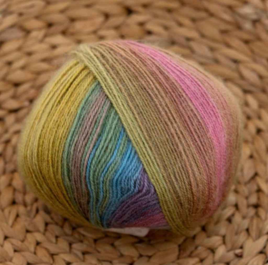 Papatya Angora Batik Yarn 4 x 100g Balls Super Soft Merino Wool & Acrylic Blend Self-Striping Fine #2 550mt Value Yarn crochet poncho