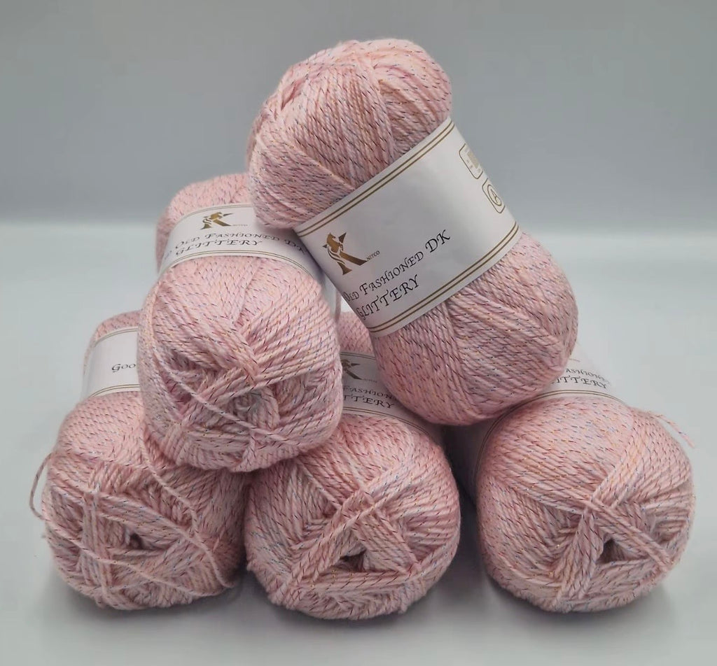 Knitco Good Old Fashioned Glittery DK 5 x 100g - 270m Crochet / Knitting Yarn 95% Acrylic 5% Silk