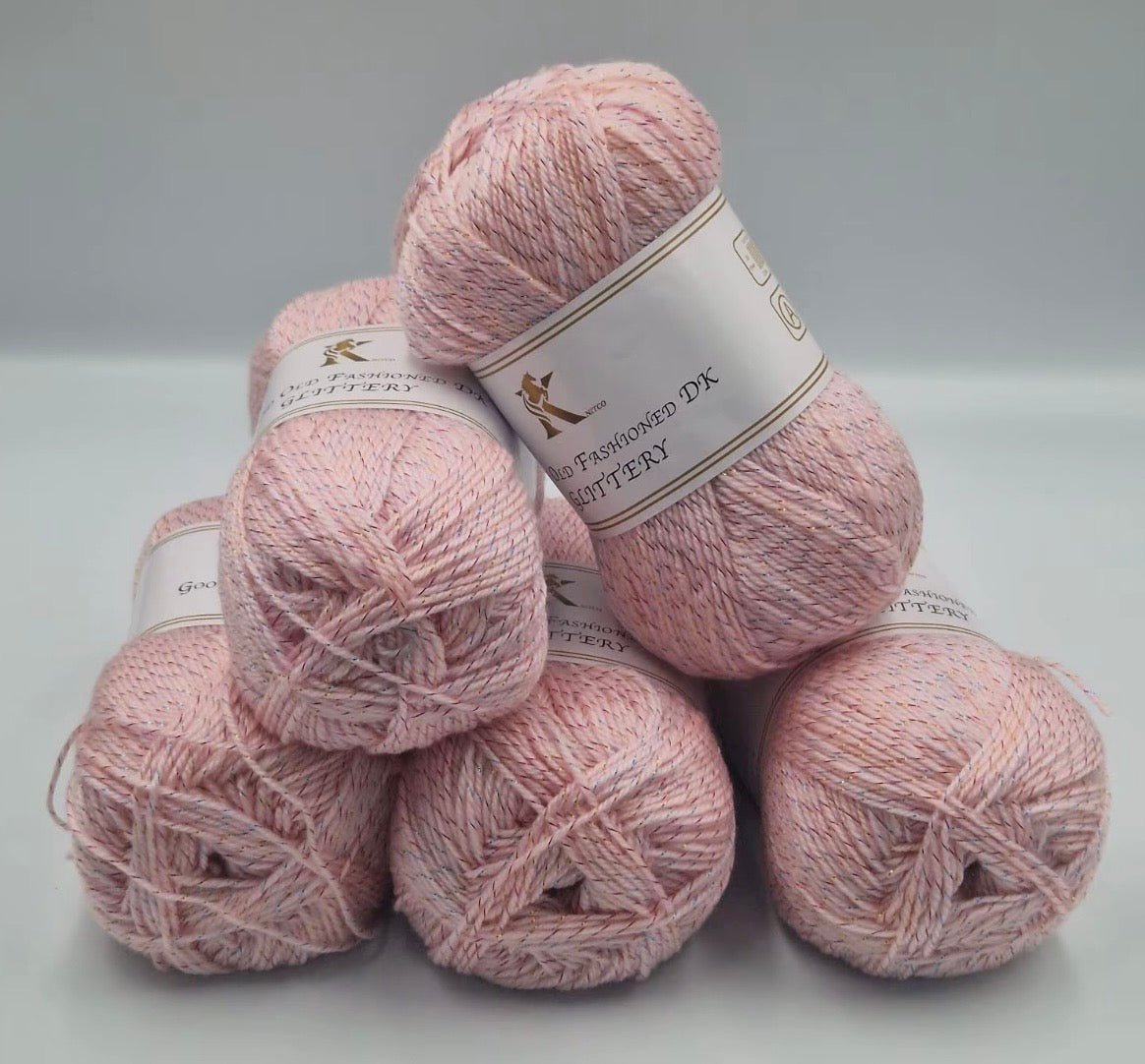 Knitco Good Old Fashioned Glittery DK 5 x 100g - 270m Crochet / Knitting Yarn 95% Acrylic 5% Silk