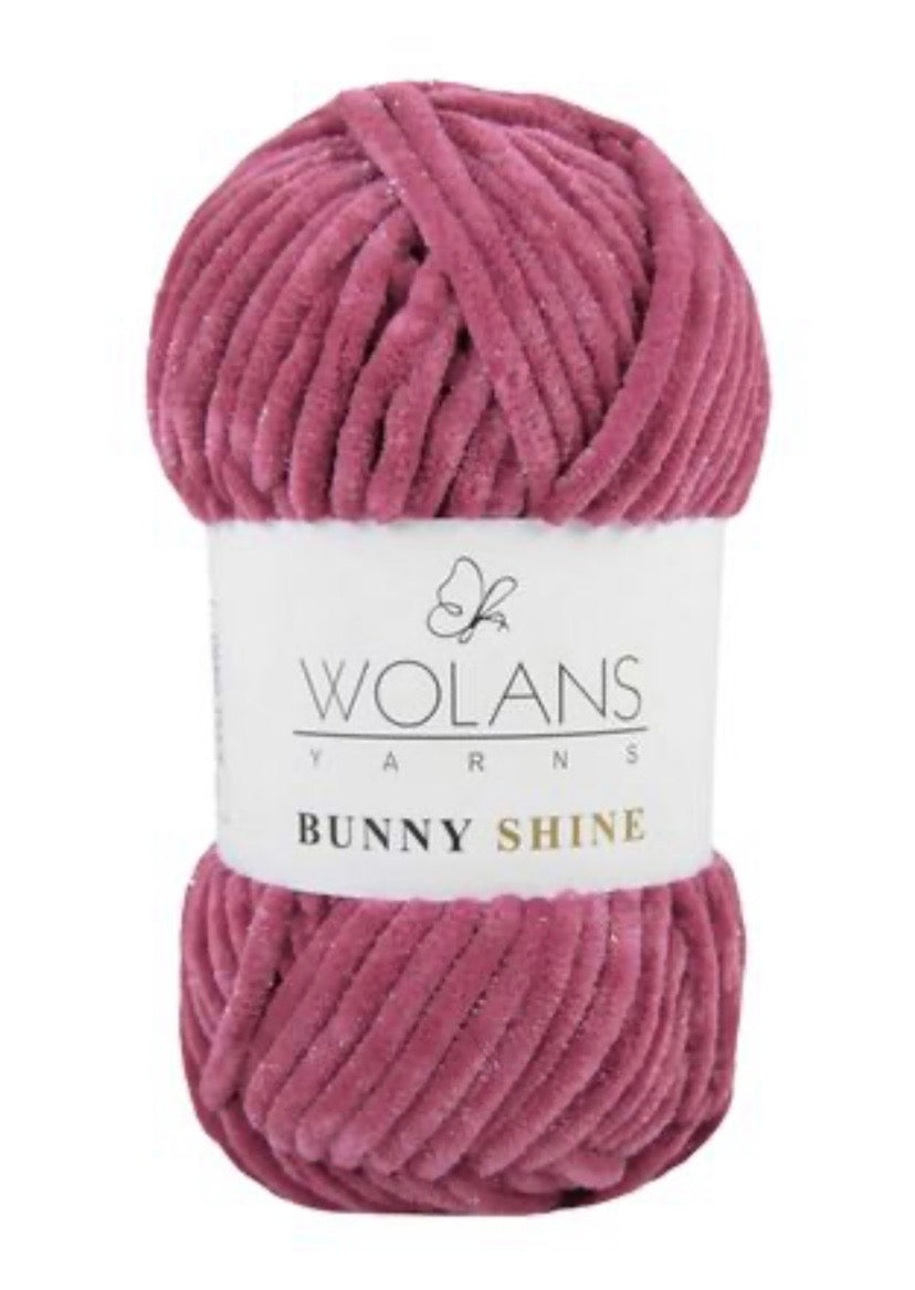 Wolans Bunny Shine 1 x 100g soft 100% Polyester Chenille yarn with Silver Glitter